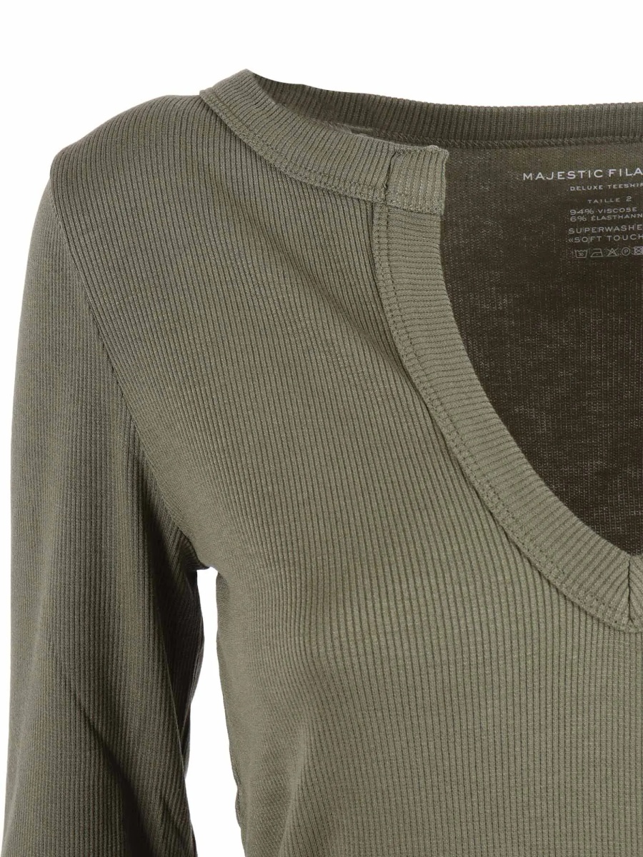 Tricou V neck T-shirt, 3/4 sleeve - Img 2