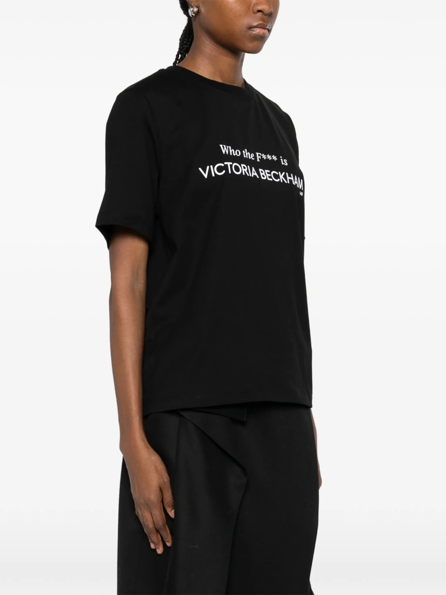 Tricou Victoria Beckham negru din bumbac organic - Img 3
