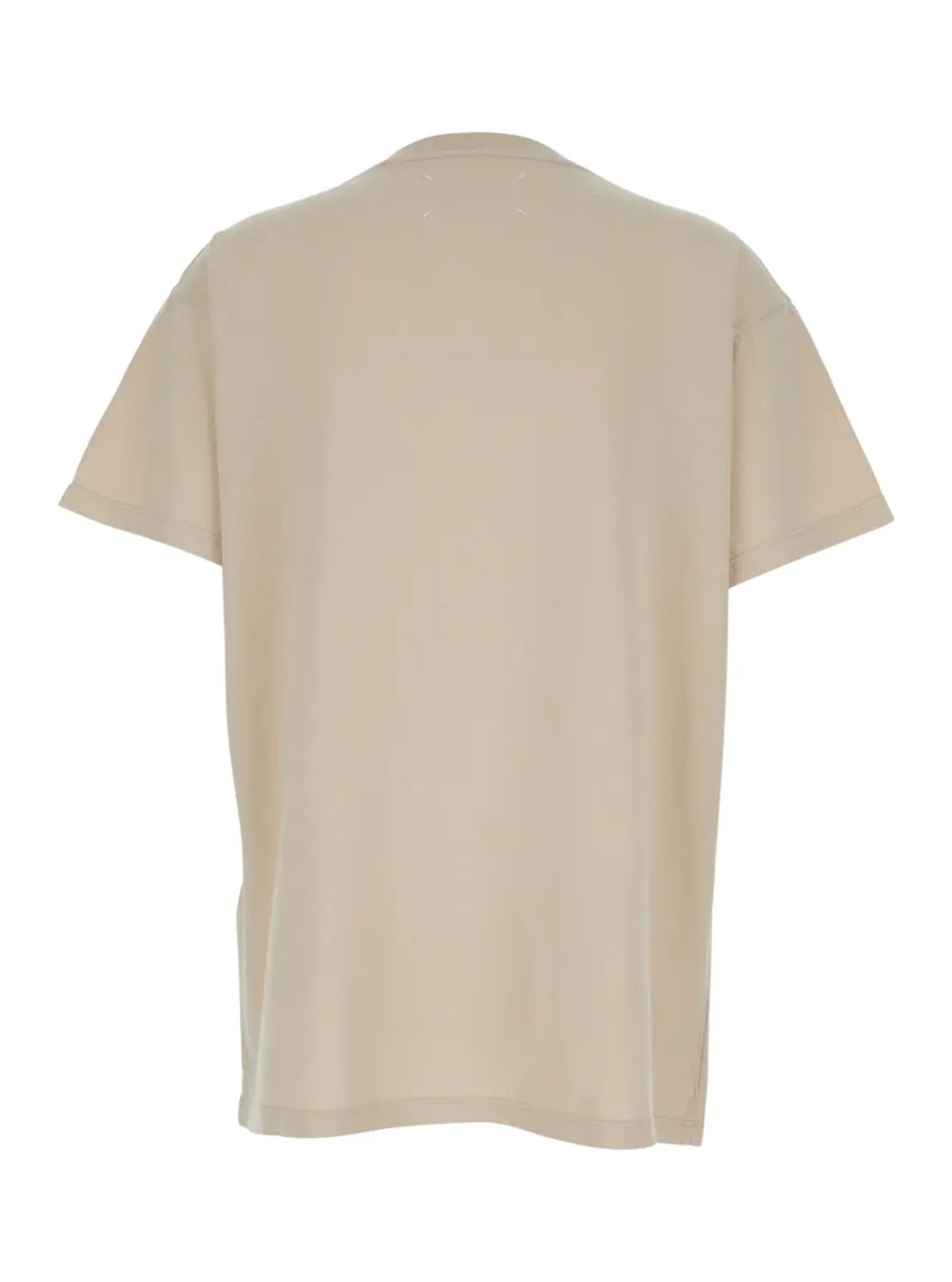Tricou White Crew Neck T-Shirt with Large Logo Print on the Front in Cotton for Women - Img 2