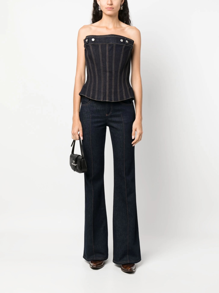 Vesta Alexander McQueen albastra din bumbac si elastan - Img 2