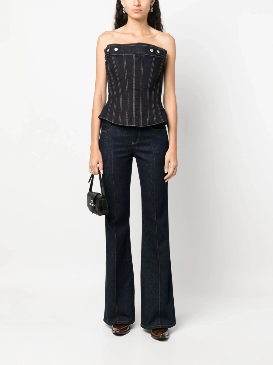 Vesta Alexander McQueen albastra din bumbac si elastan - Img 2
