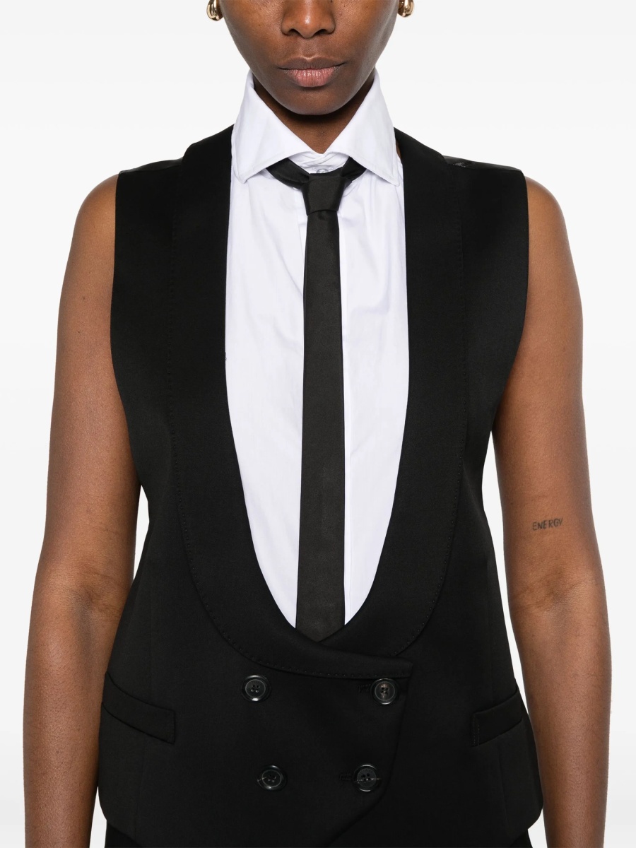 Vesta Moschino neagra din lana - Img 5