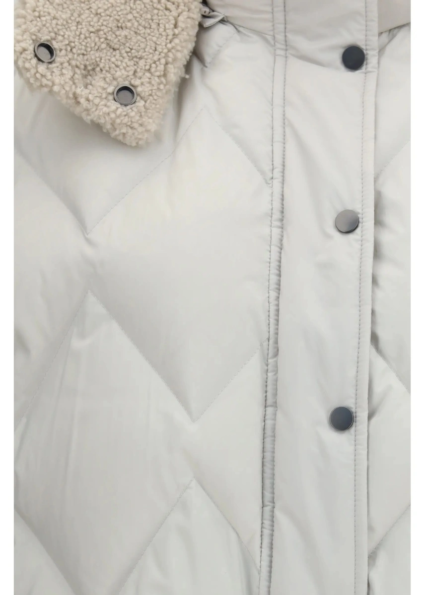 Vesta Padded Vest with shearling Hood - Img 3