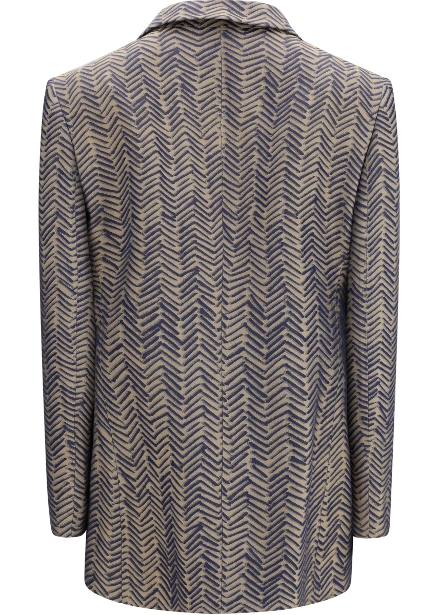 Vesta Single-breasted Jacket cchevron jacquard viscose - Img 2