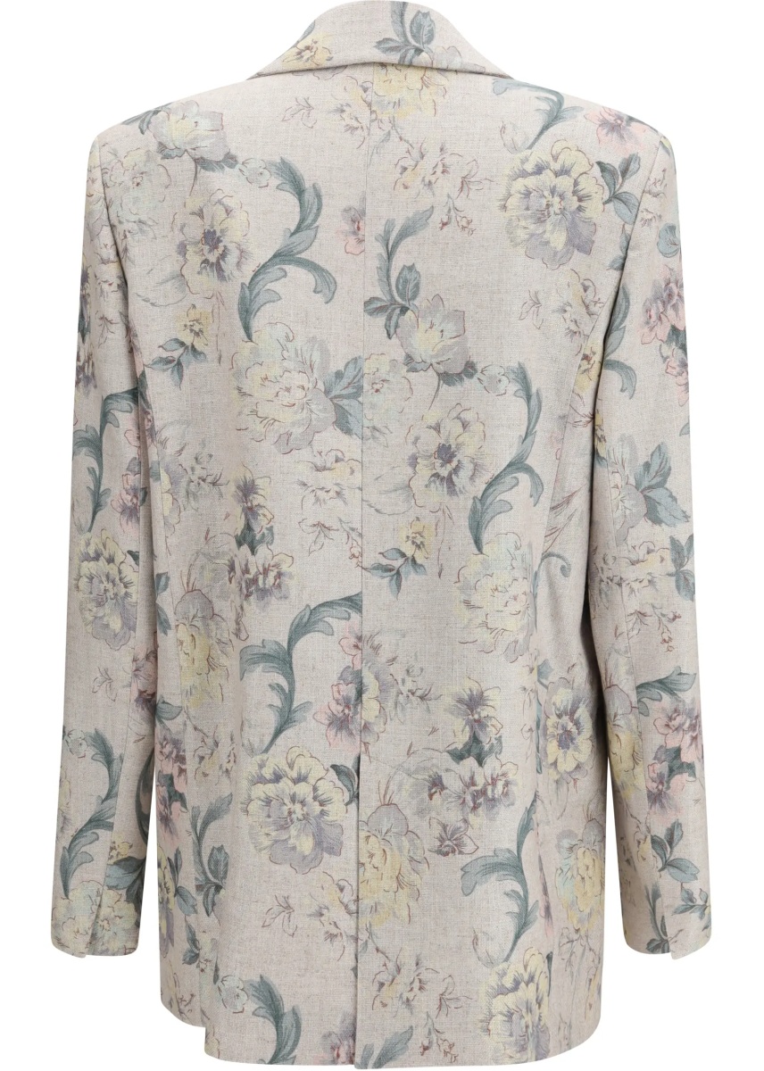 “Peonia My Love” hopsack linen-blend Jacket - Img 2