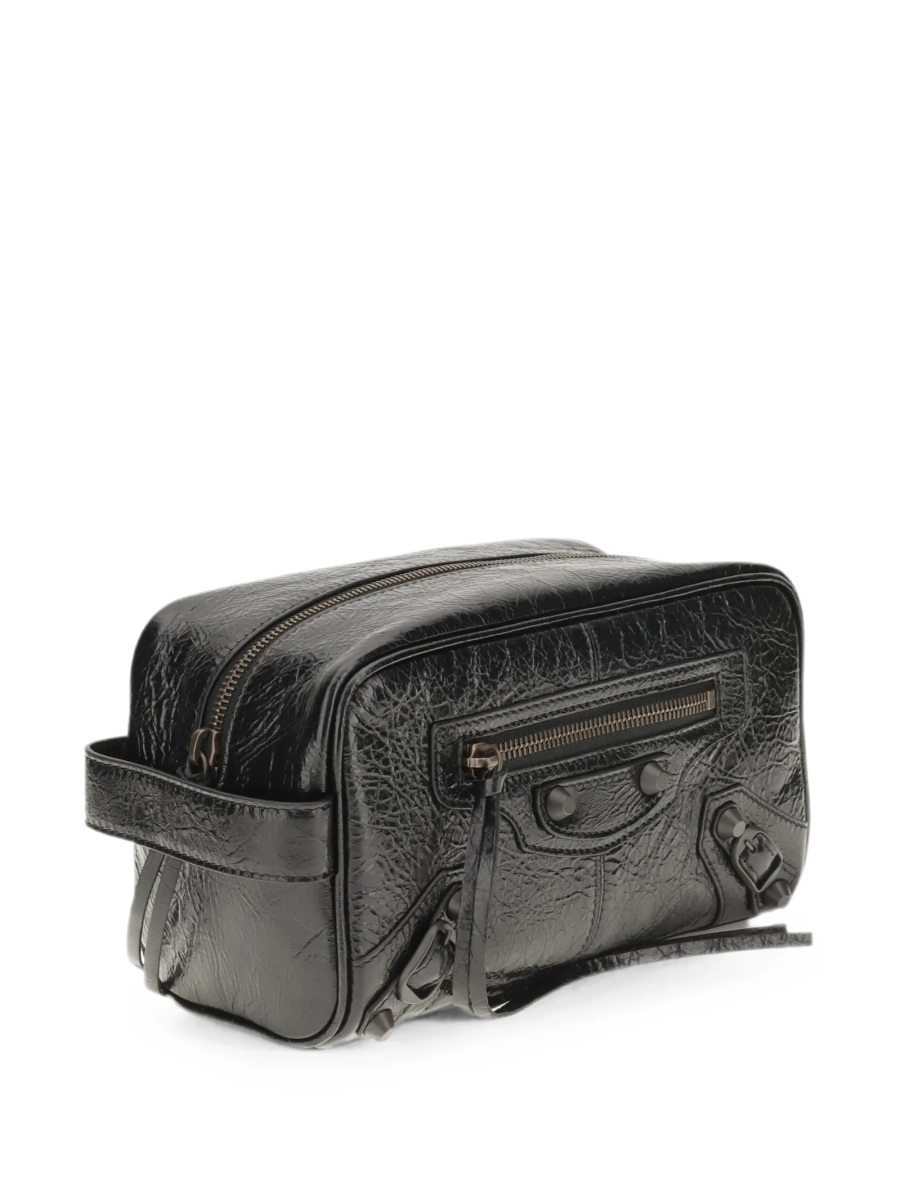 Accesorii de voiaj Balenciaga negre din piele - Img 3