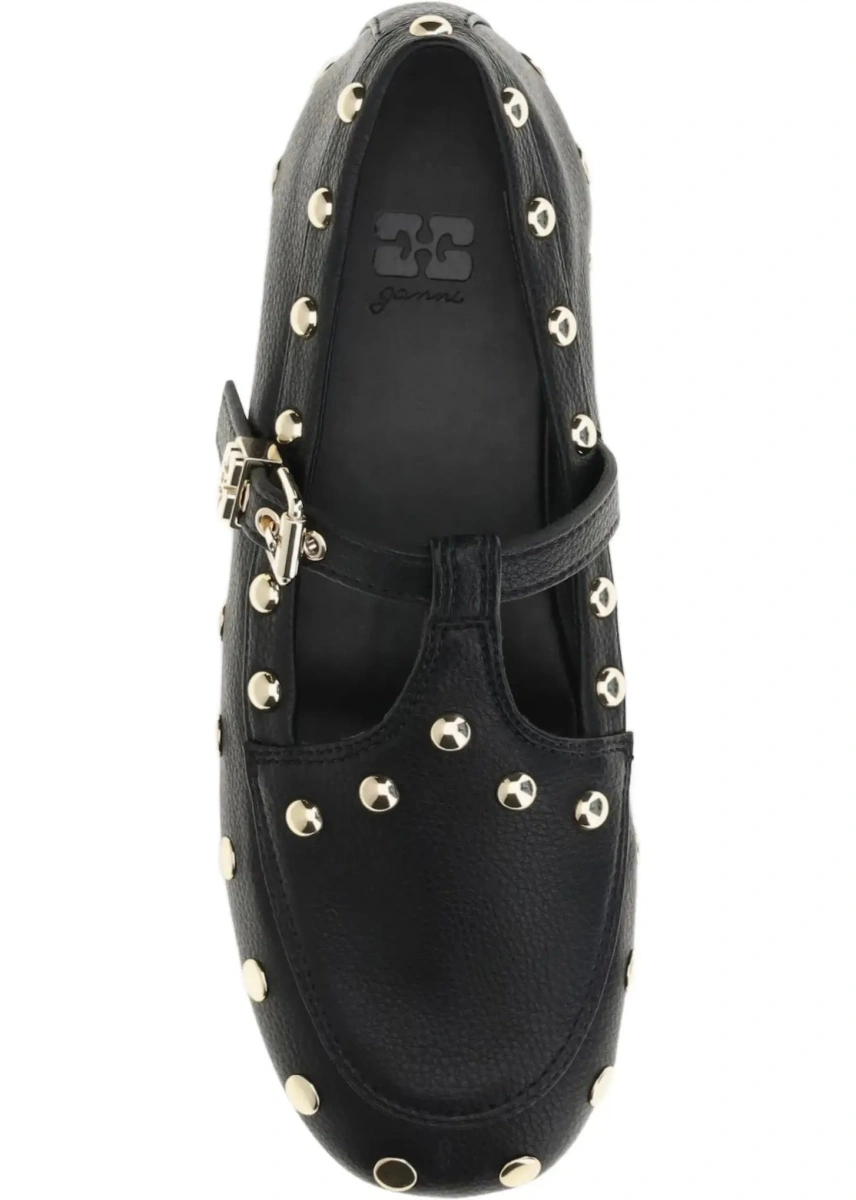 Balerini Mary Jenny studded Ballerinas in pebbled leather - Img 6