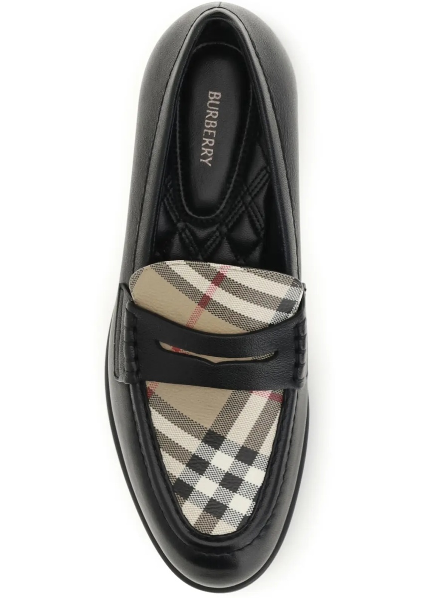 Balerini Opal leather and Check Loafers - Img 4