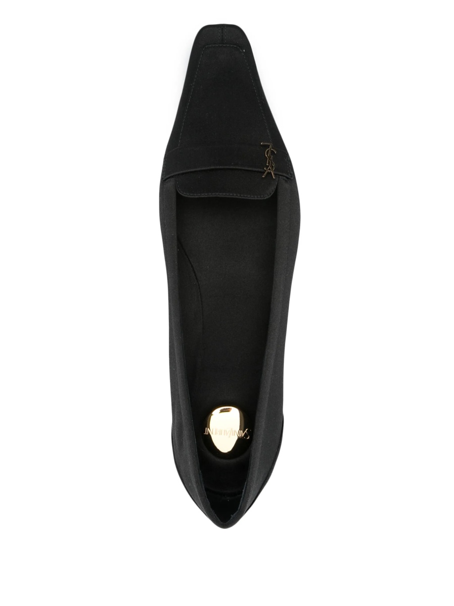 Balerini Saint Laurent negri din material textil - Img 4