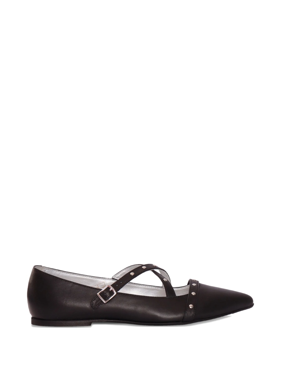 Balerini TWIN SET Girl negri din piele - Img 2