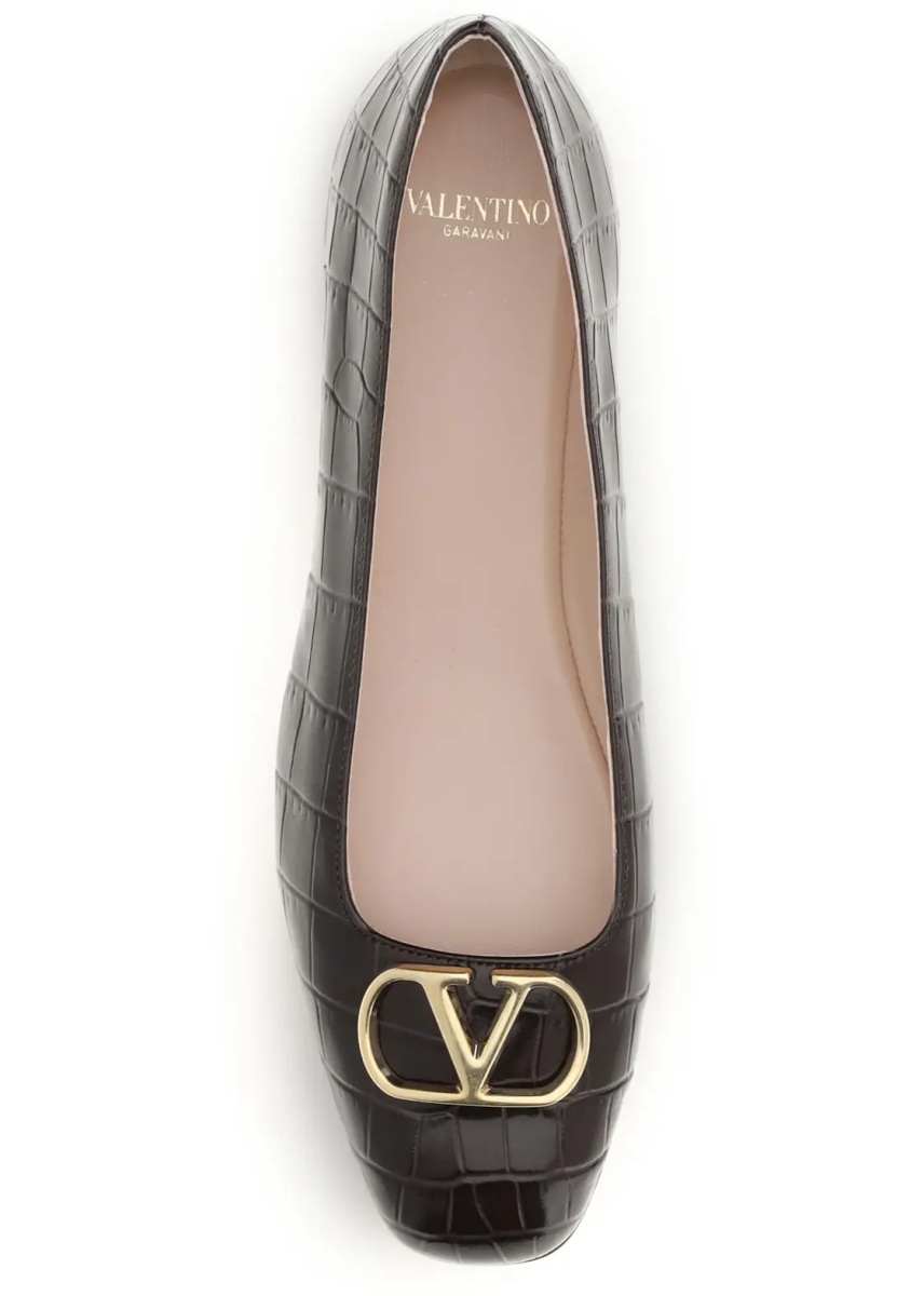 Balerini VLogo Signature croc-effect Ballerinas - Img 4