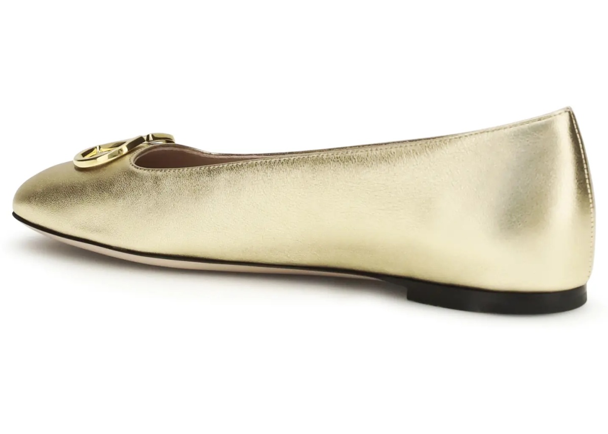 Balerini VLogo Signature laminated nappa Ballerinas - Img 3