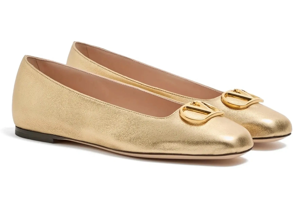 Balerini VLogo Signature laminated nappa Ballerinas - Img 5