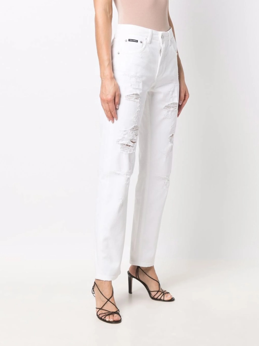 Blugi boyfriend Dolce &amp; Gabbana albi - Img 3