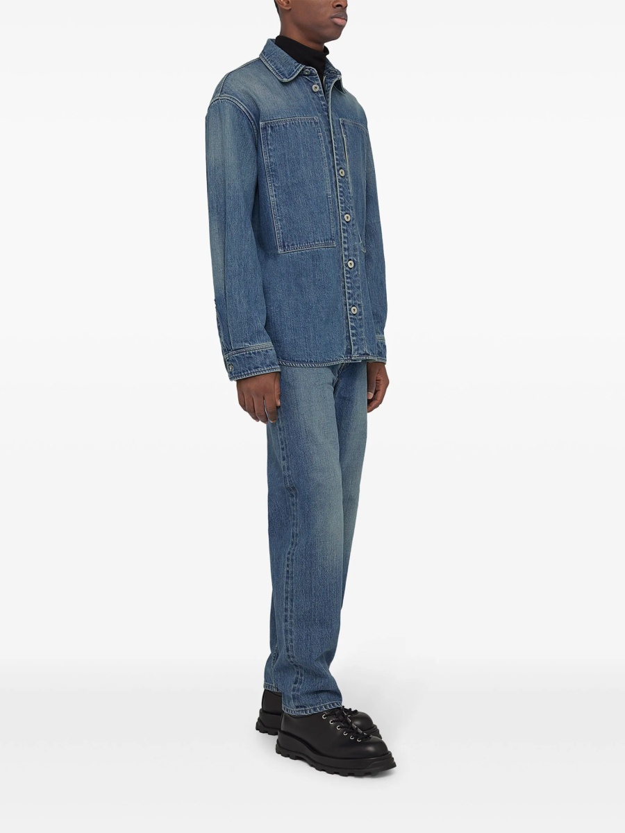Blugi conici Jil Sander albastri - Img 3