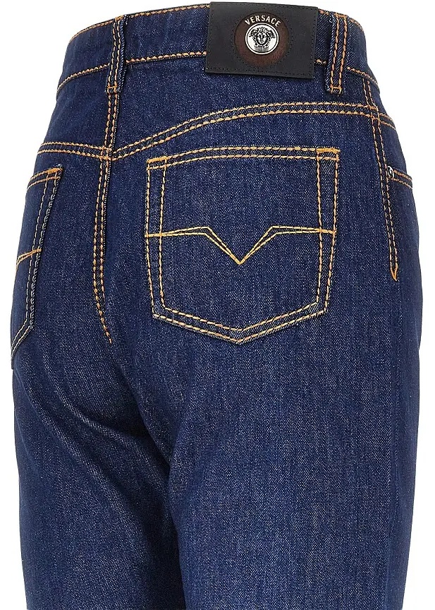 Blugi Cotton denim jeans with Medusa detail - Img 4
