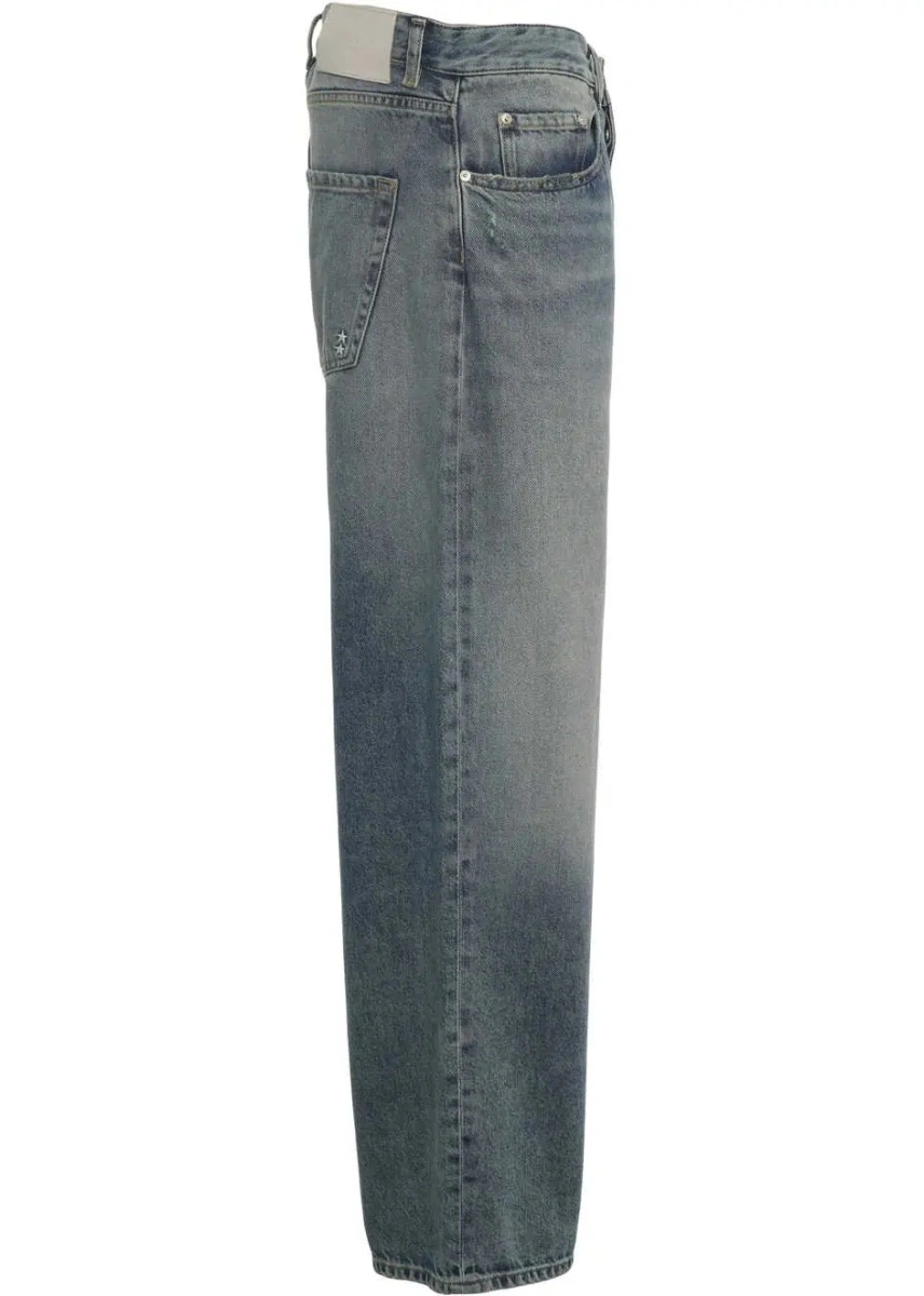 Blugi drepti Icon Denim albastri din denim - Img 3