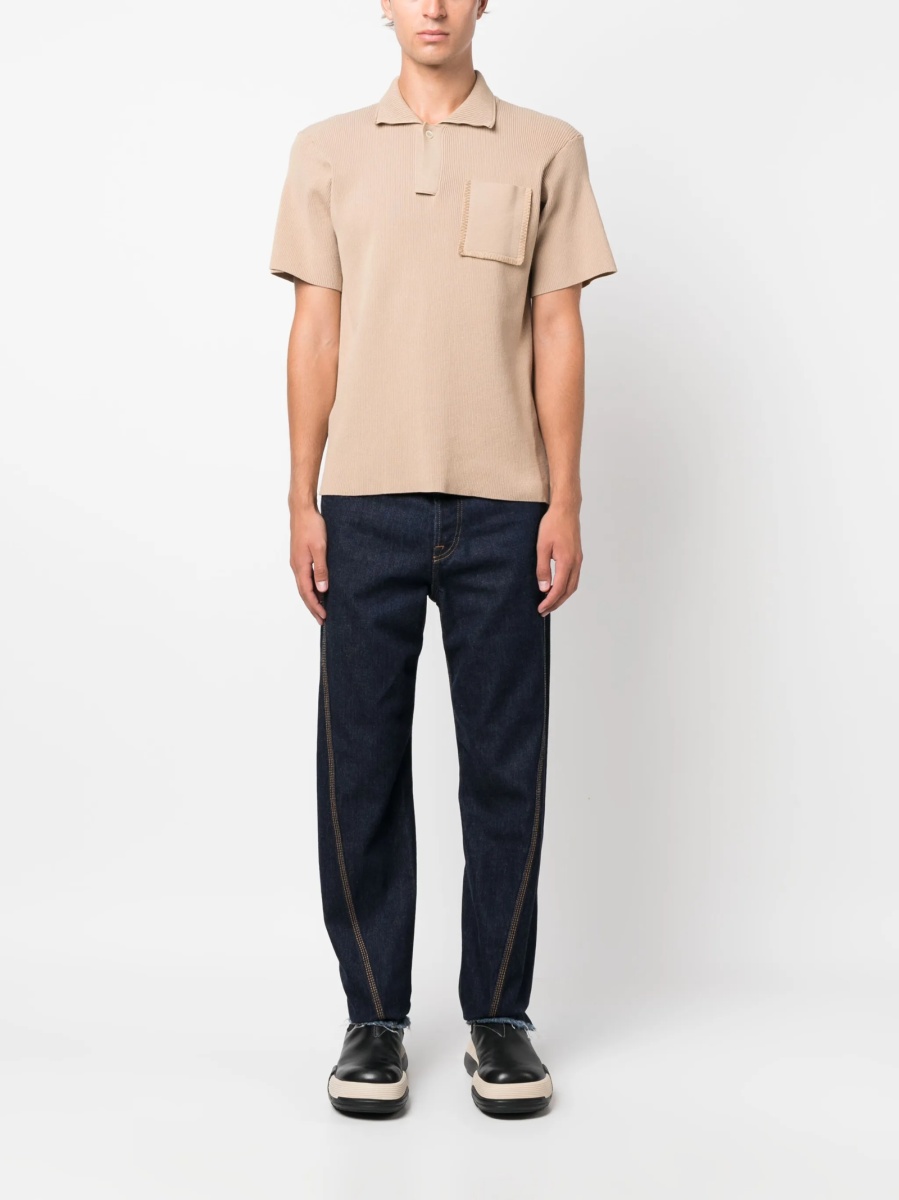 Blugi drepti Lanvin albastri din bumbac - Img 2
