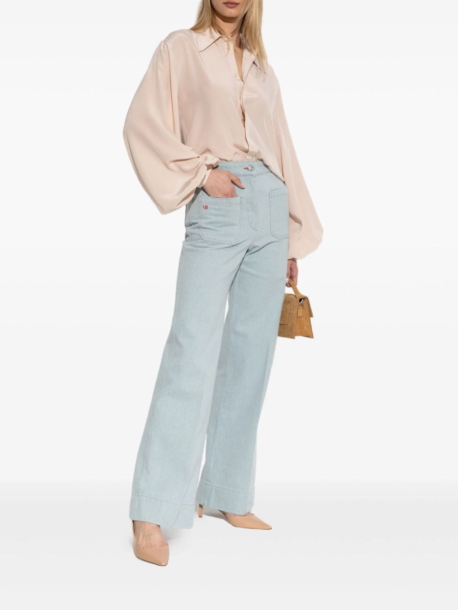 Blugi drepti Victoria Beckham albastri - Img 2