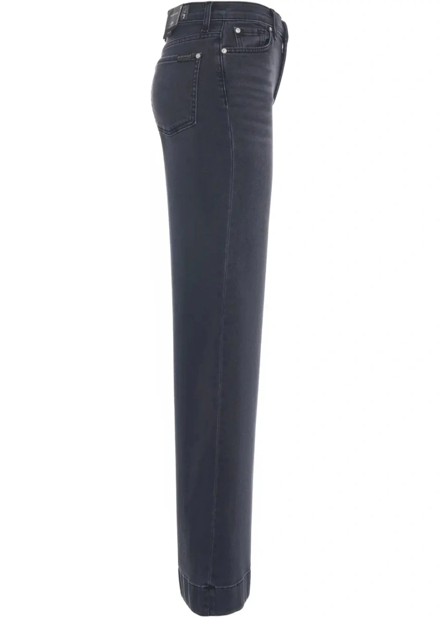 Blugi evazati 7 For All Mankind negri din denim - Img 3