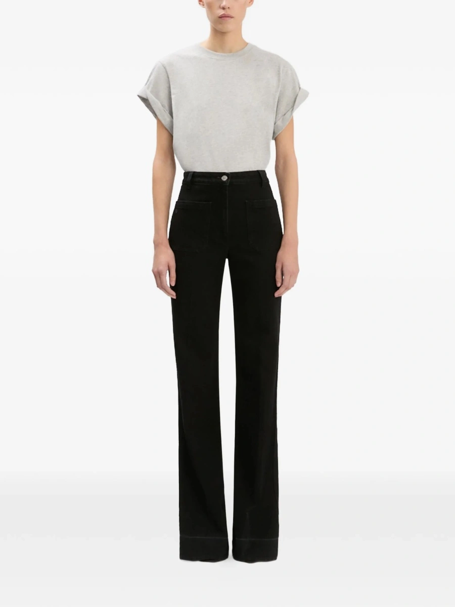Blugi evazati Victoria Beckham negri - Img 2