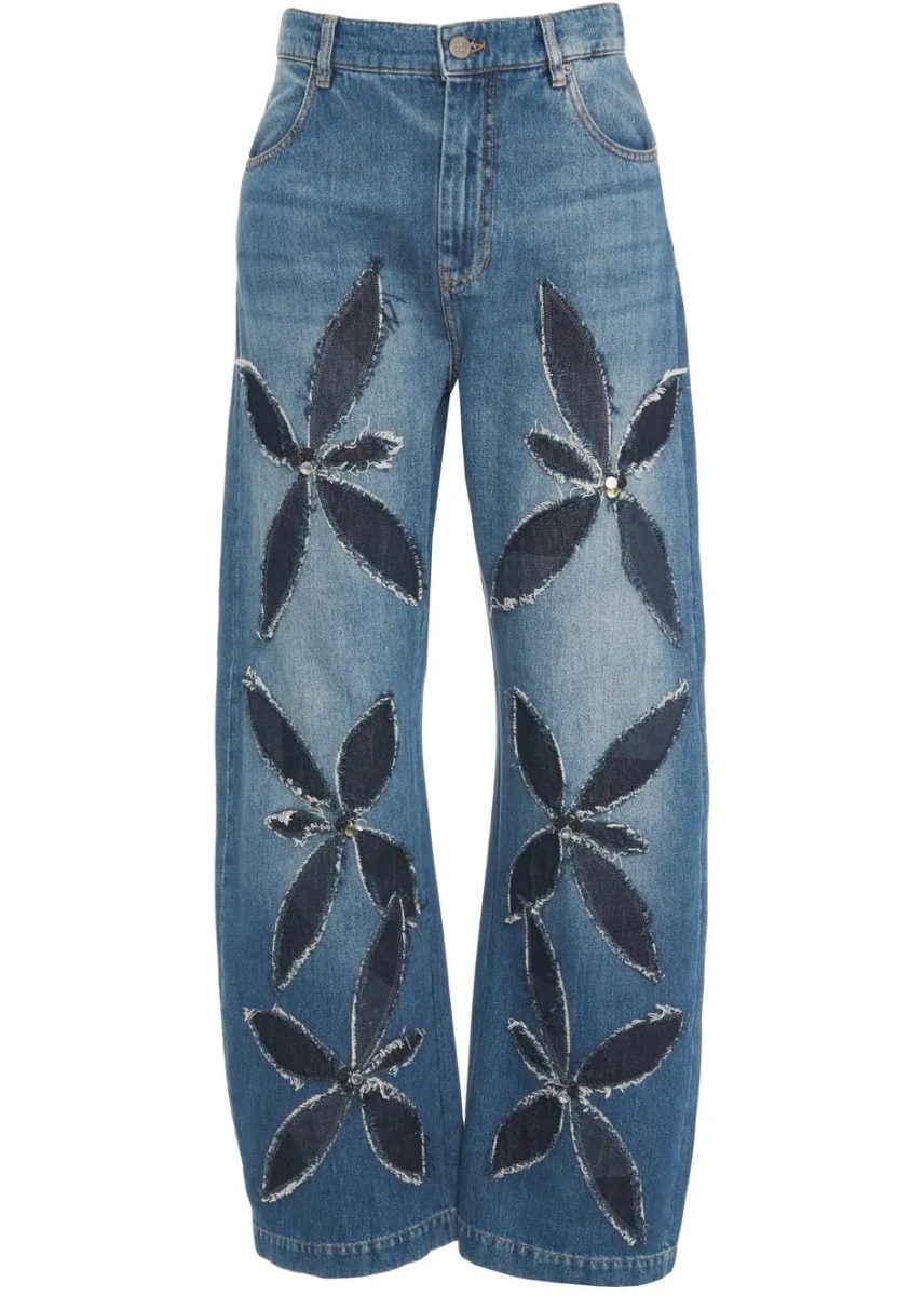 Blugi Jeans with floral appliqués 'Bimo' - Img 2