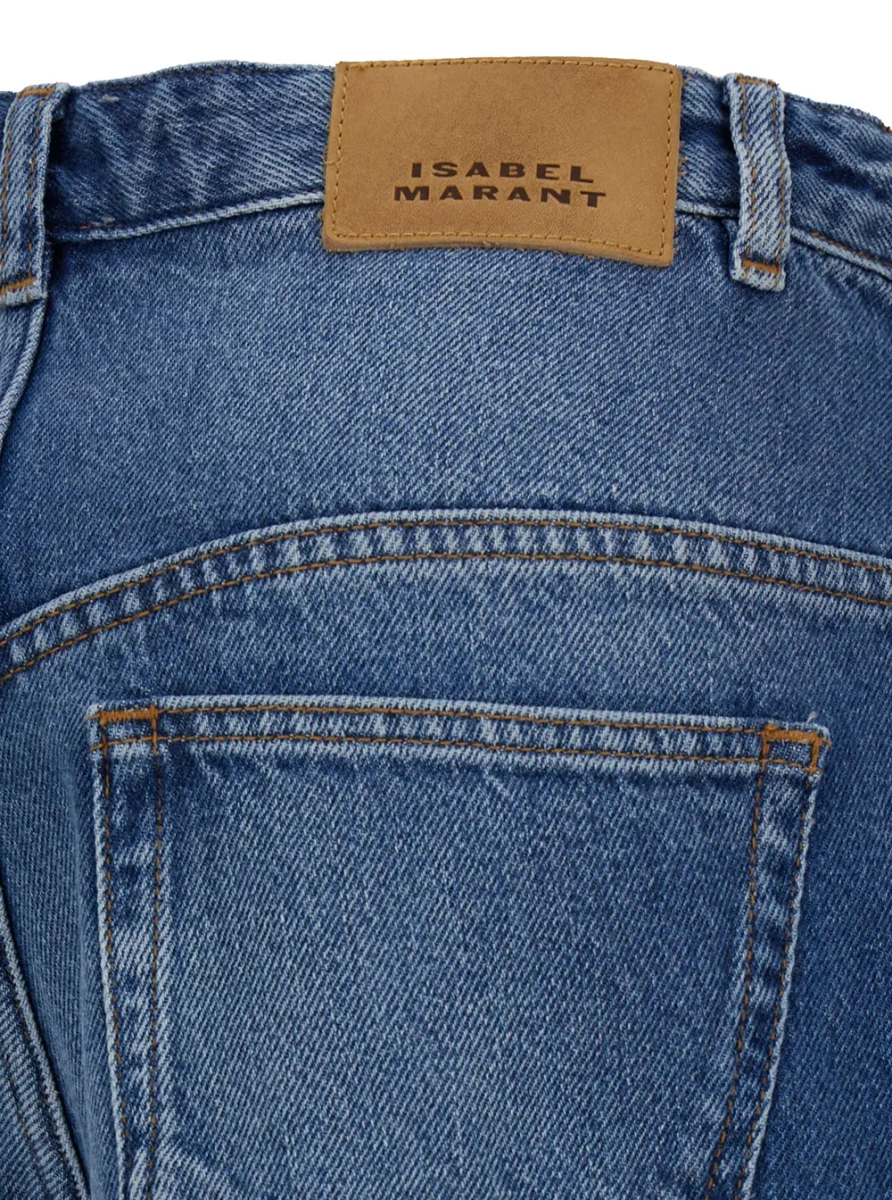 Blugi 'Lemony' Light Blue Flared Jeans with Logo Patch in Cotton Denim Woman - Img 3
