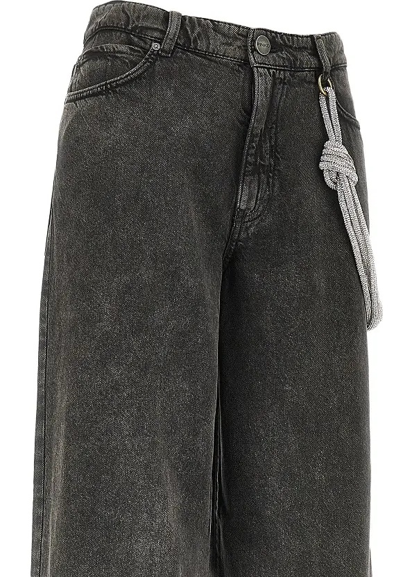 Blugi Loose Fit jeans with strass cord - Img 2