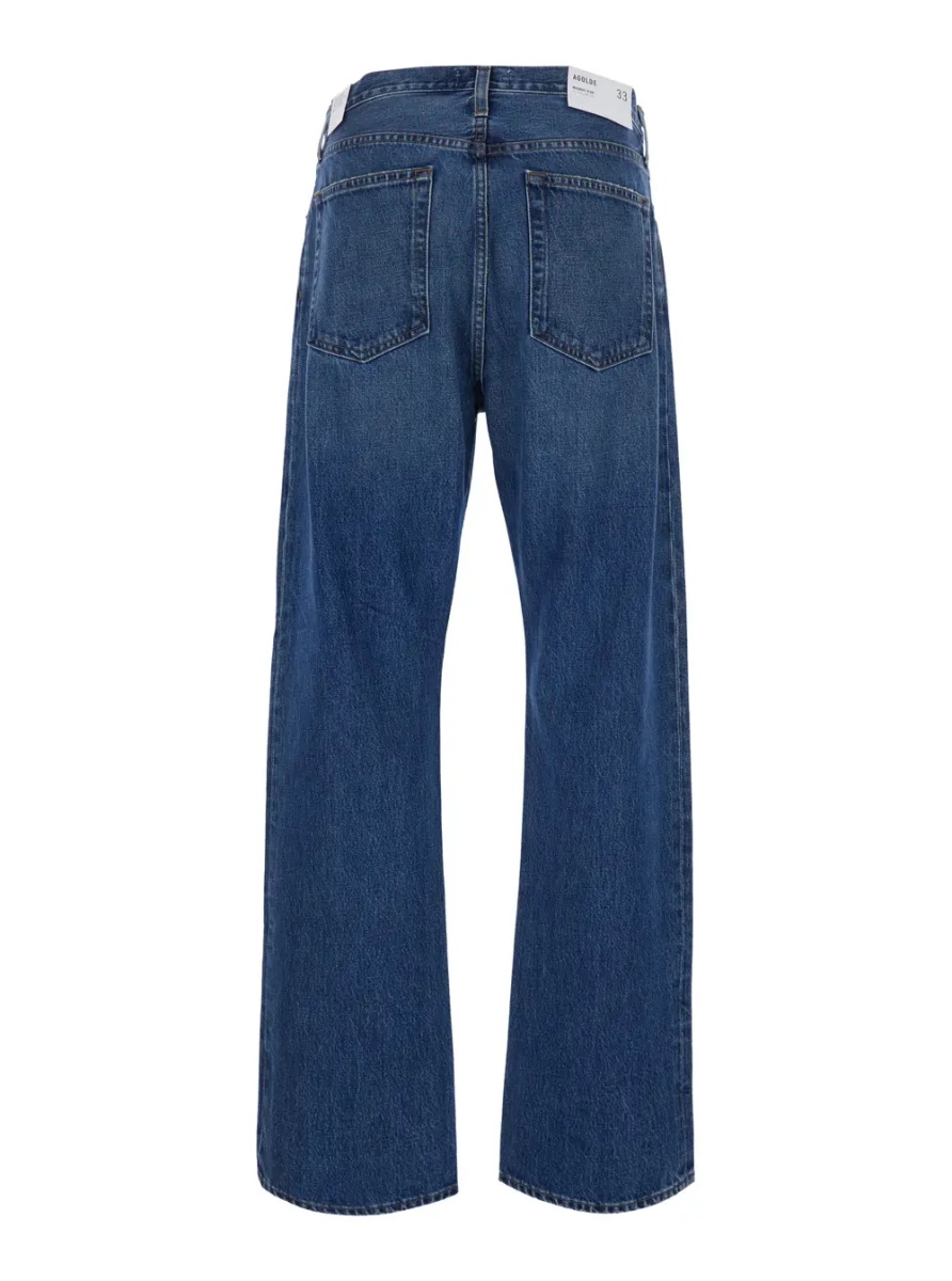 Blugi 'Magnus' blue jeans with logo patch on the back in denim for men - Img 2