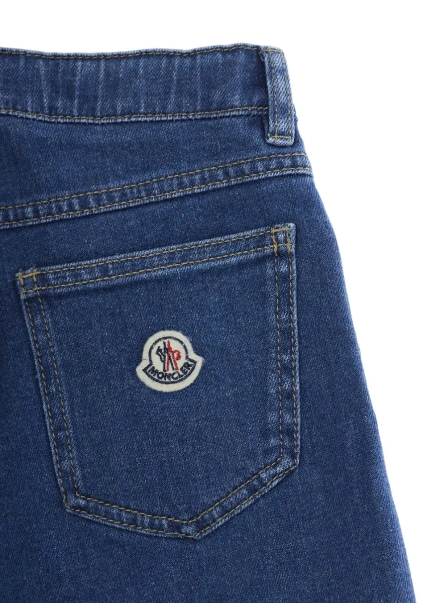 Blugi Moncler albastri din denim - Img 3