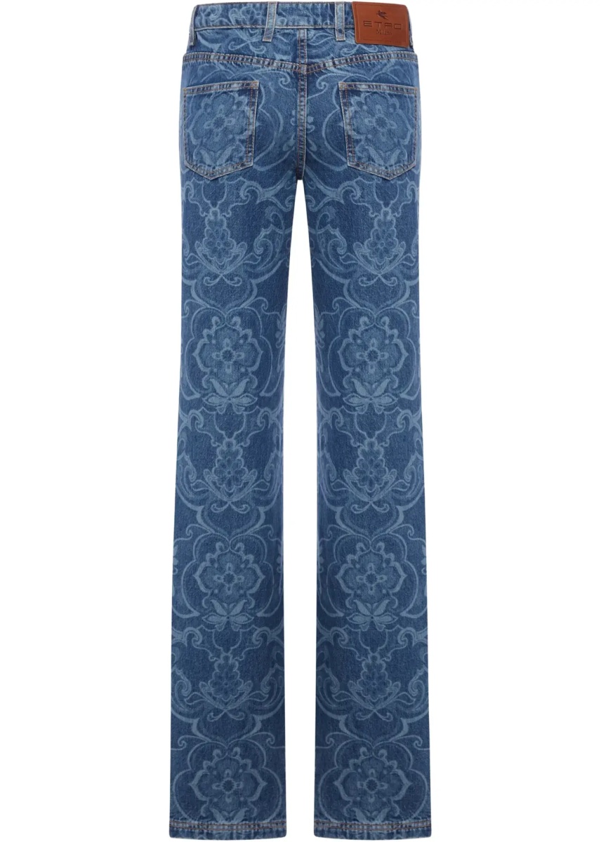 Blugi Ornamental jacquard denim Jeans - Img 4