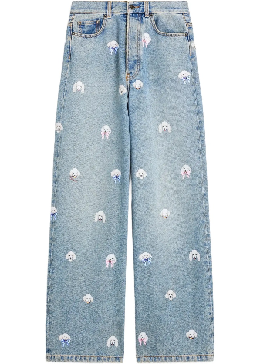 Blugi Poodle-print baggy Jeans - Img 2