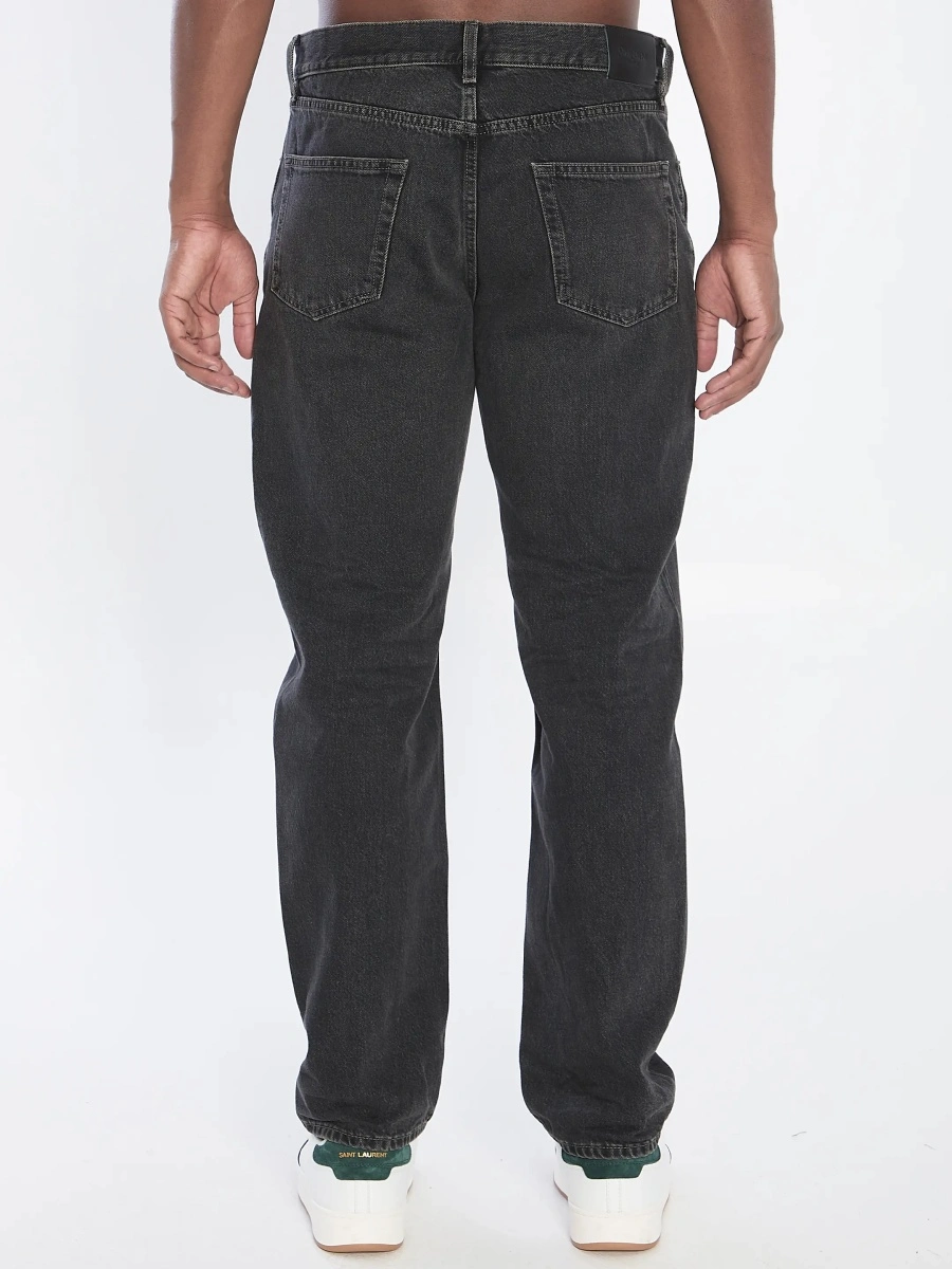 Blugi Saint Laurent negri din denim - Img 4