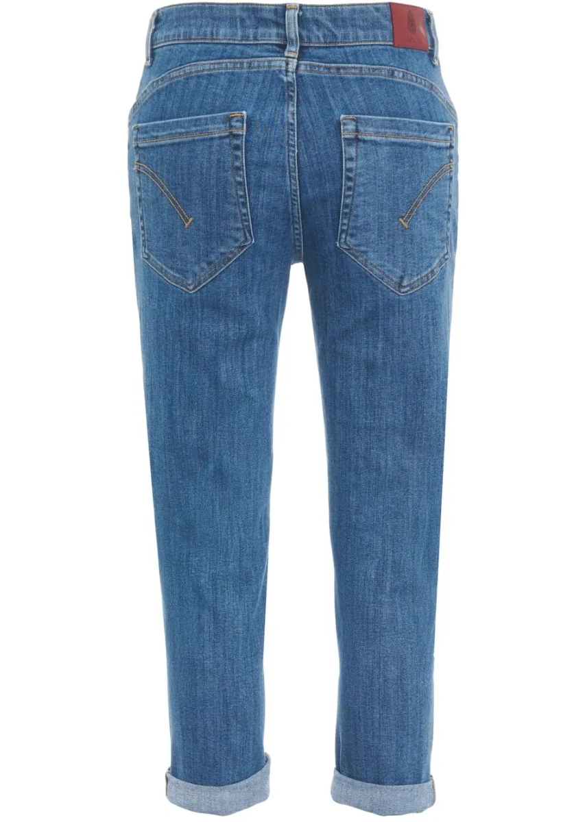 Blugi skinny Dondup albastri din denim - Img 3