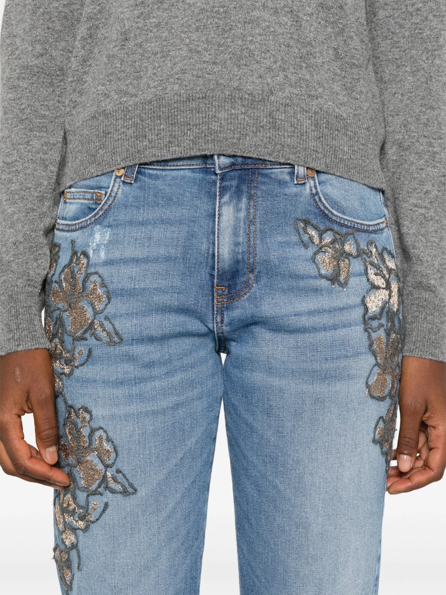 Blugi Skinny Ermanno Scervino albastri din elastan si polyester - Img 5