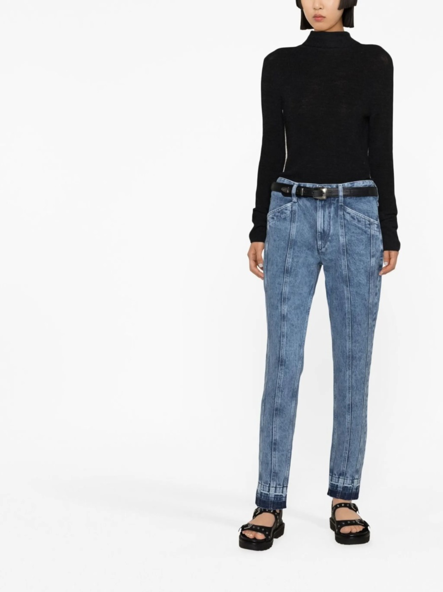 Blugi Skinny ISABEL MARANT ETOILE albastri din bumbac - Img 2