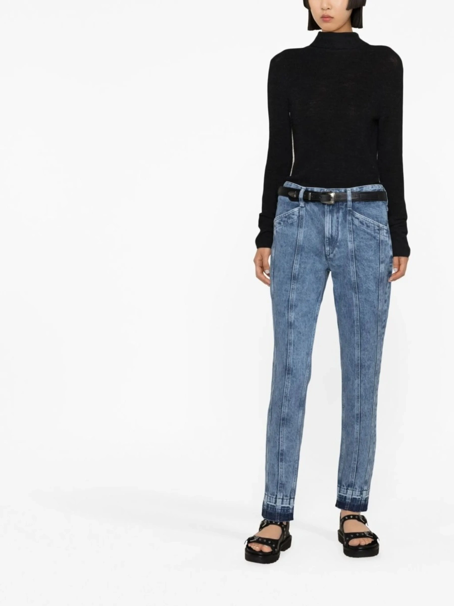 Blugi Skinny ISABEL MARANT ETOILE albastri din bumbac - Img 2