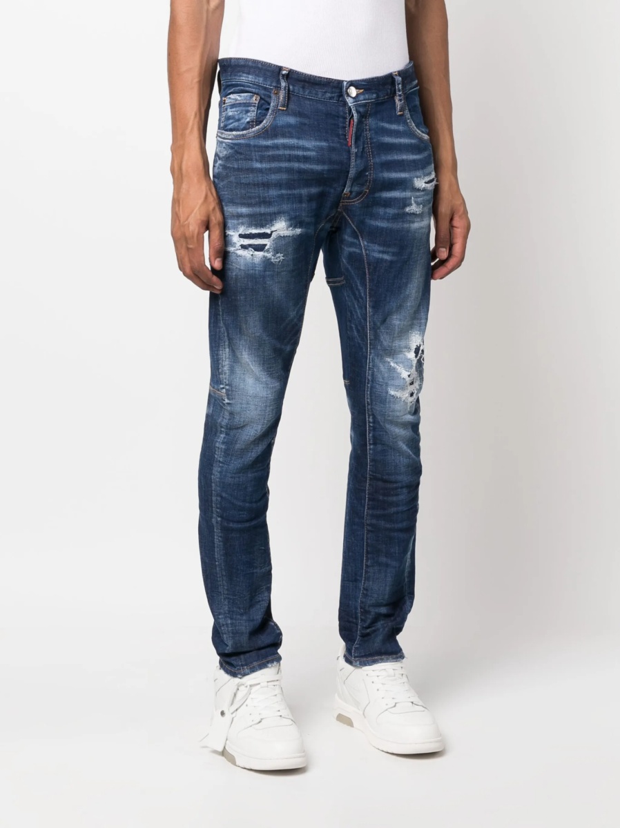 Blugi slim fit DSQUARED2 albastri - Img 3