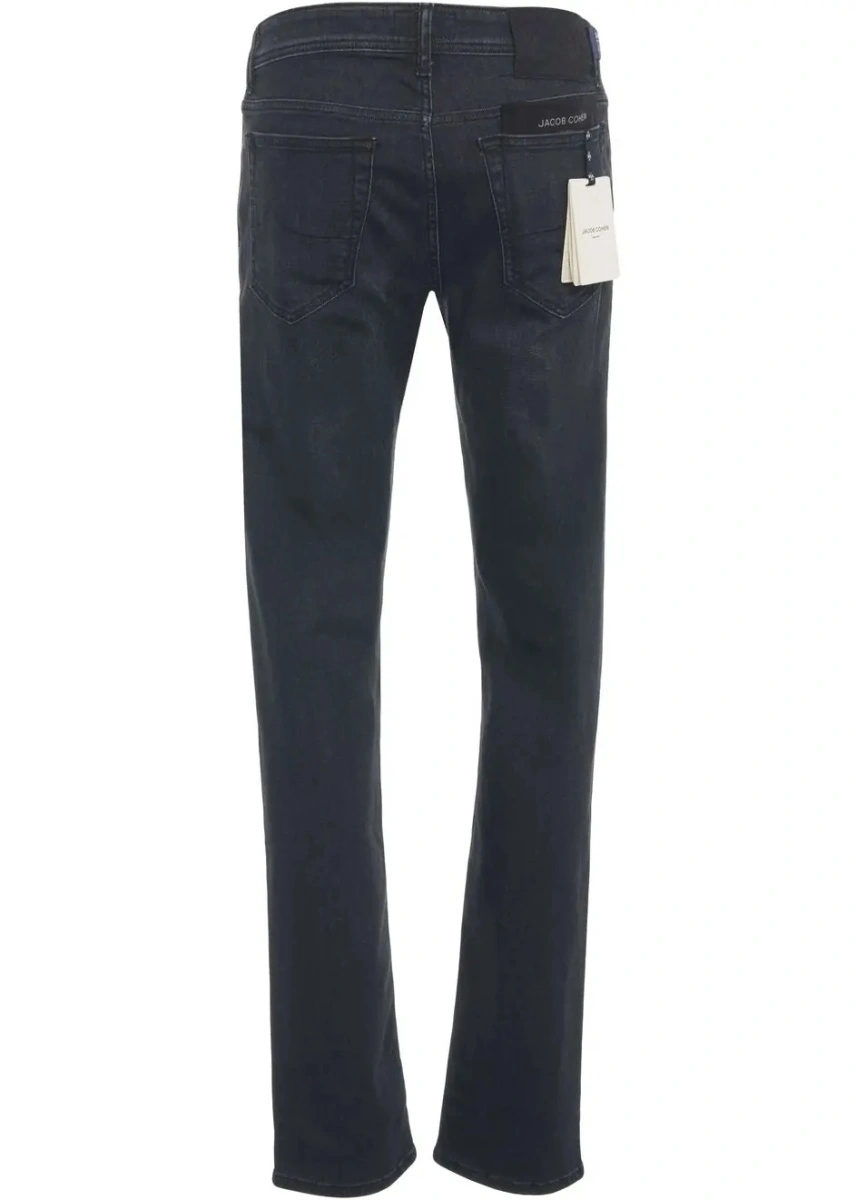 Blugi slim fit Jacob Cohen negri din denim - Img 4
