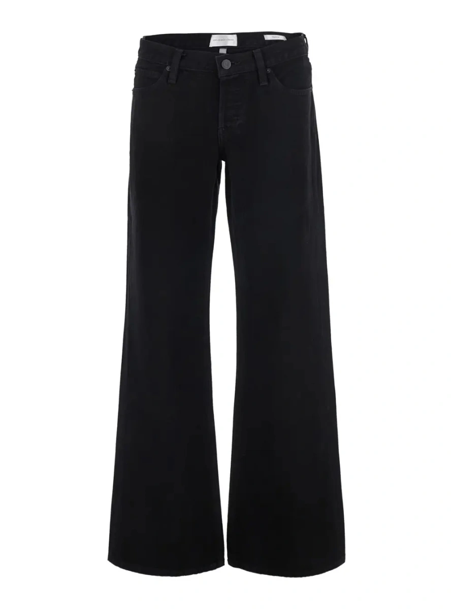 Blugi 'The Gray' Black Jeans with Wide Leg and Logo Patch on the Back in Denim for Women - Img 3