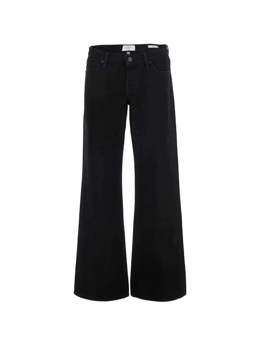 Blugi 'The Gray' Black Jeans with Wide Leg and Logo Patch on the Back in Denim for Women - Img 6