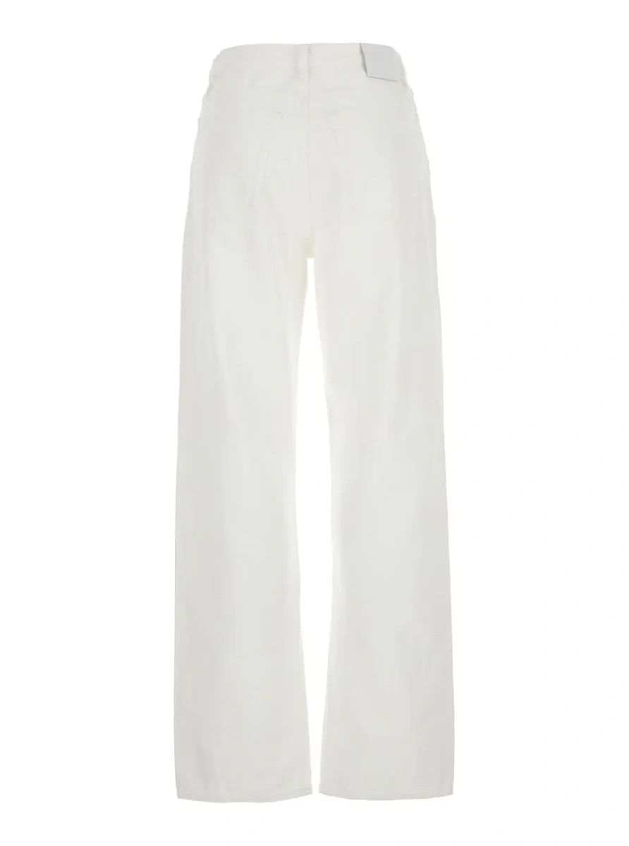 Blugi TOTEME albi din denim si bumbac - Img 2