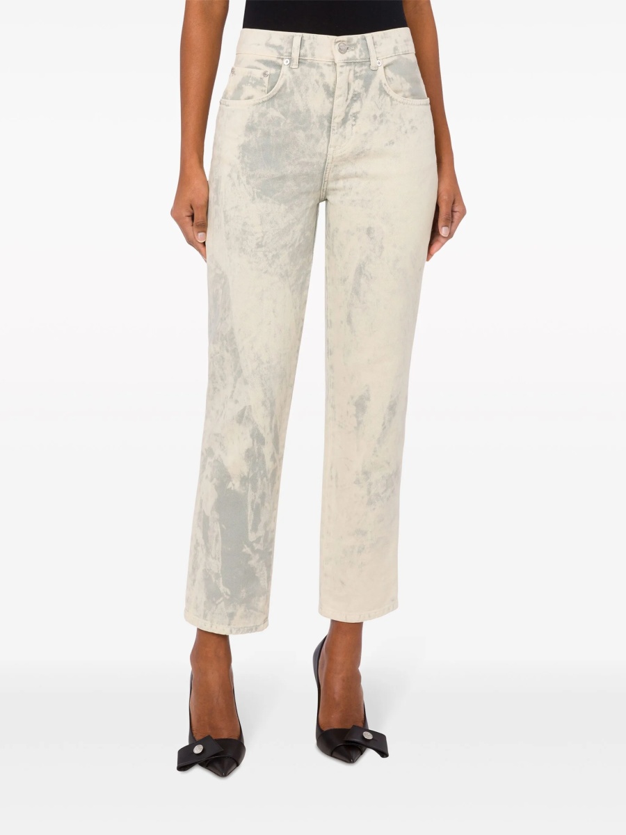 Blugi trei sferturi MOSCHINO JEANS albi - Img 2