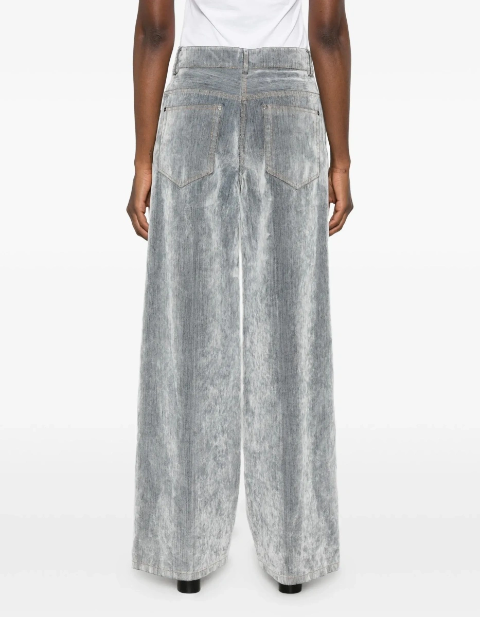 Blugi Wide leg Jeans in flocked denim - Img 7