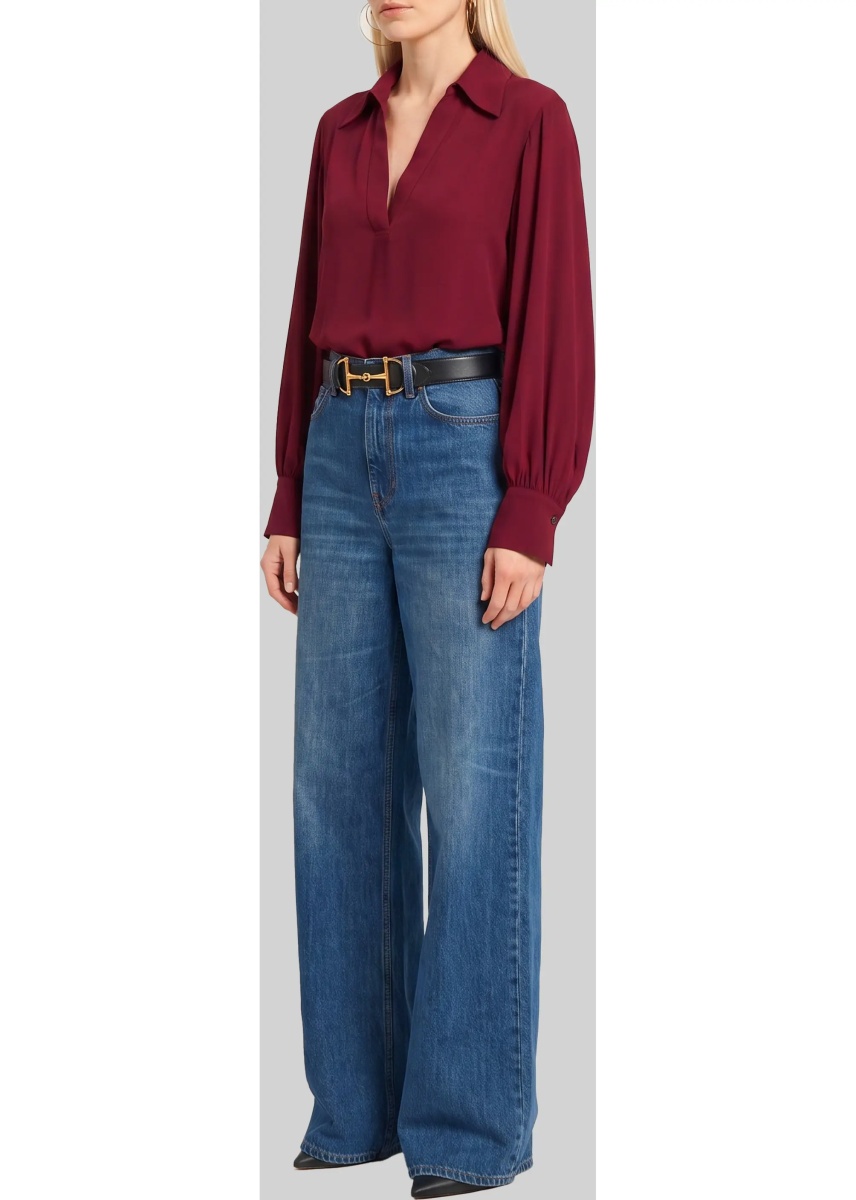 Bluza Burgundy Double Georgette Blouse - Img 2