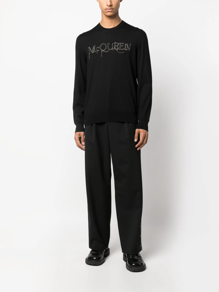 Bluza de trening Alexander McQueen neagra din lana - Img 2