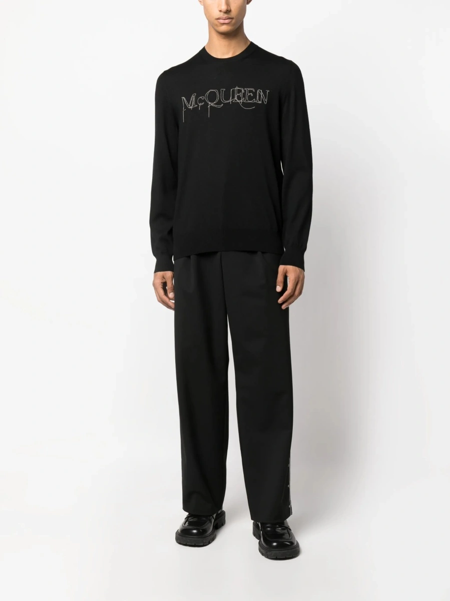 Bluza de trening Alexander McQueen neagra din lana - Img 2