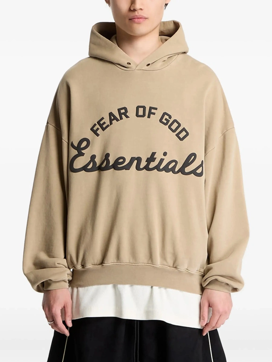 Bluza de trening FEAR OF GOD bej din bumbac - Img 8