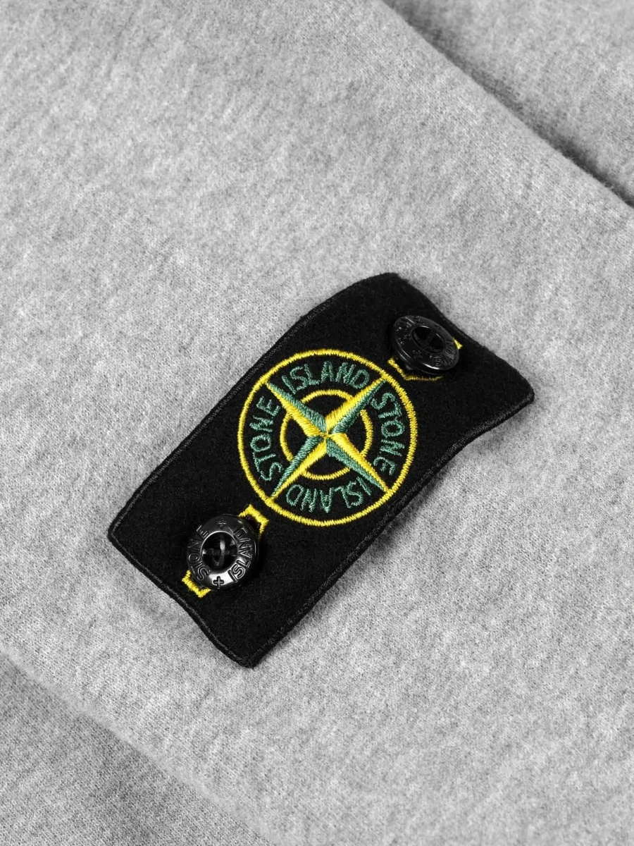 Bluza de trening Stone Island gri din bumbac - Img 4