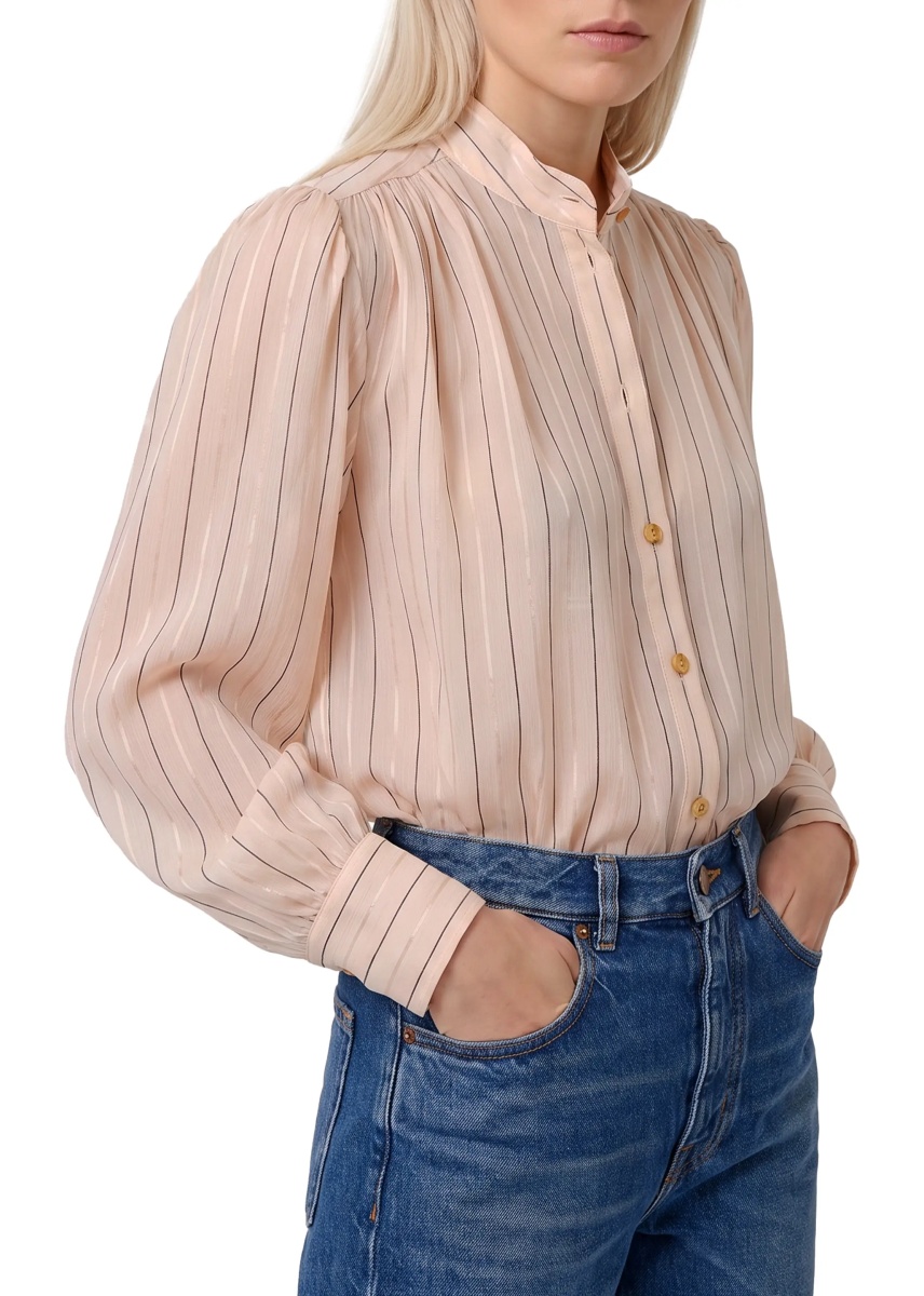 Bluza Gathered Blouse In Cotton And Silk Poplin - Img 2